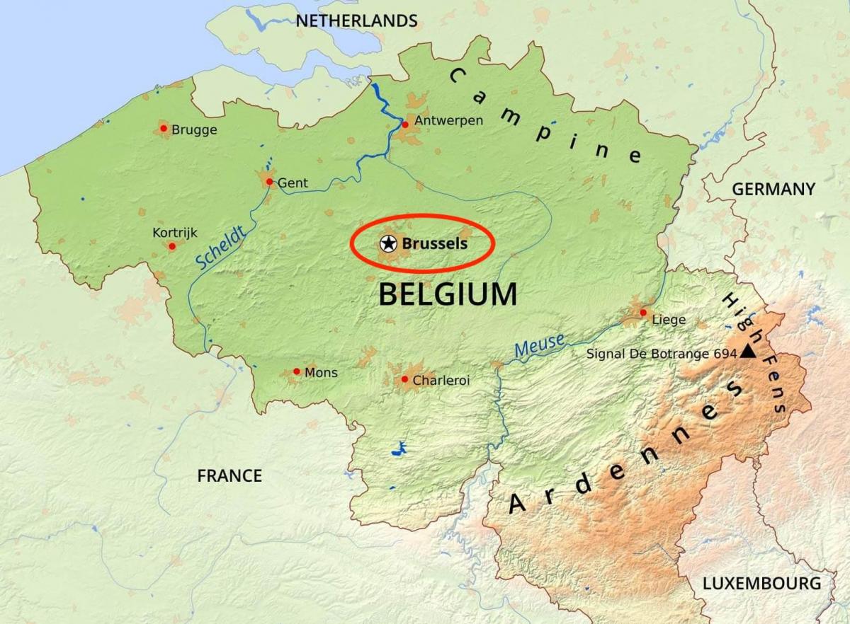 Bruxelles mappa geografica