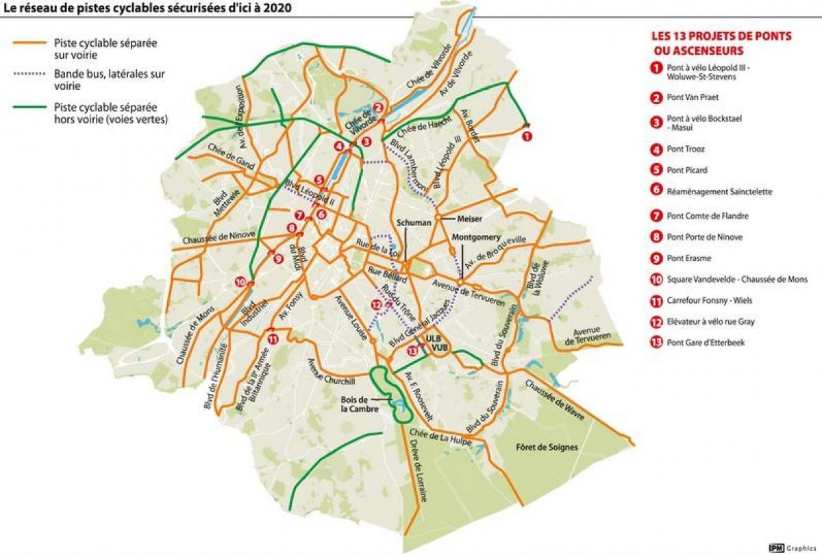 mappa di Bruxelles moto