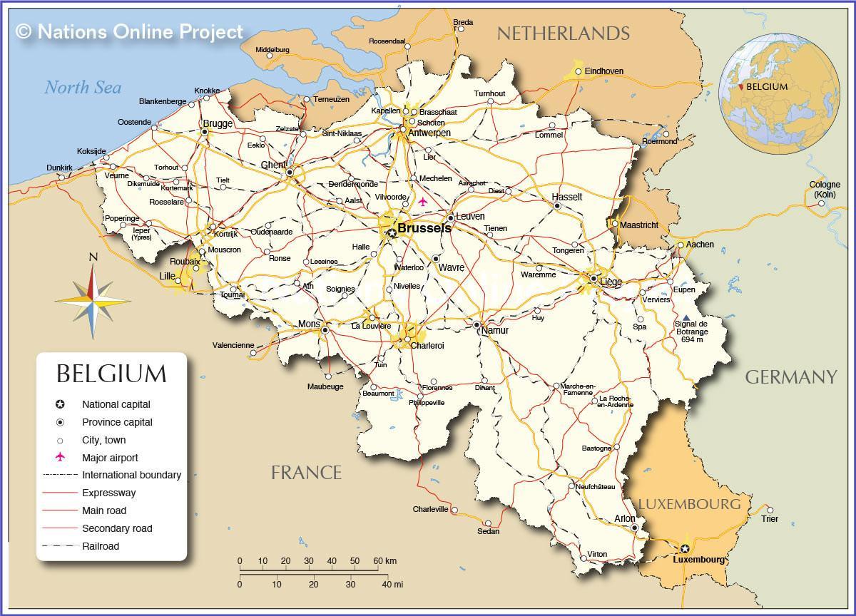 mappa di Bruxelles paese