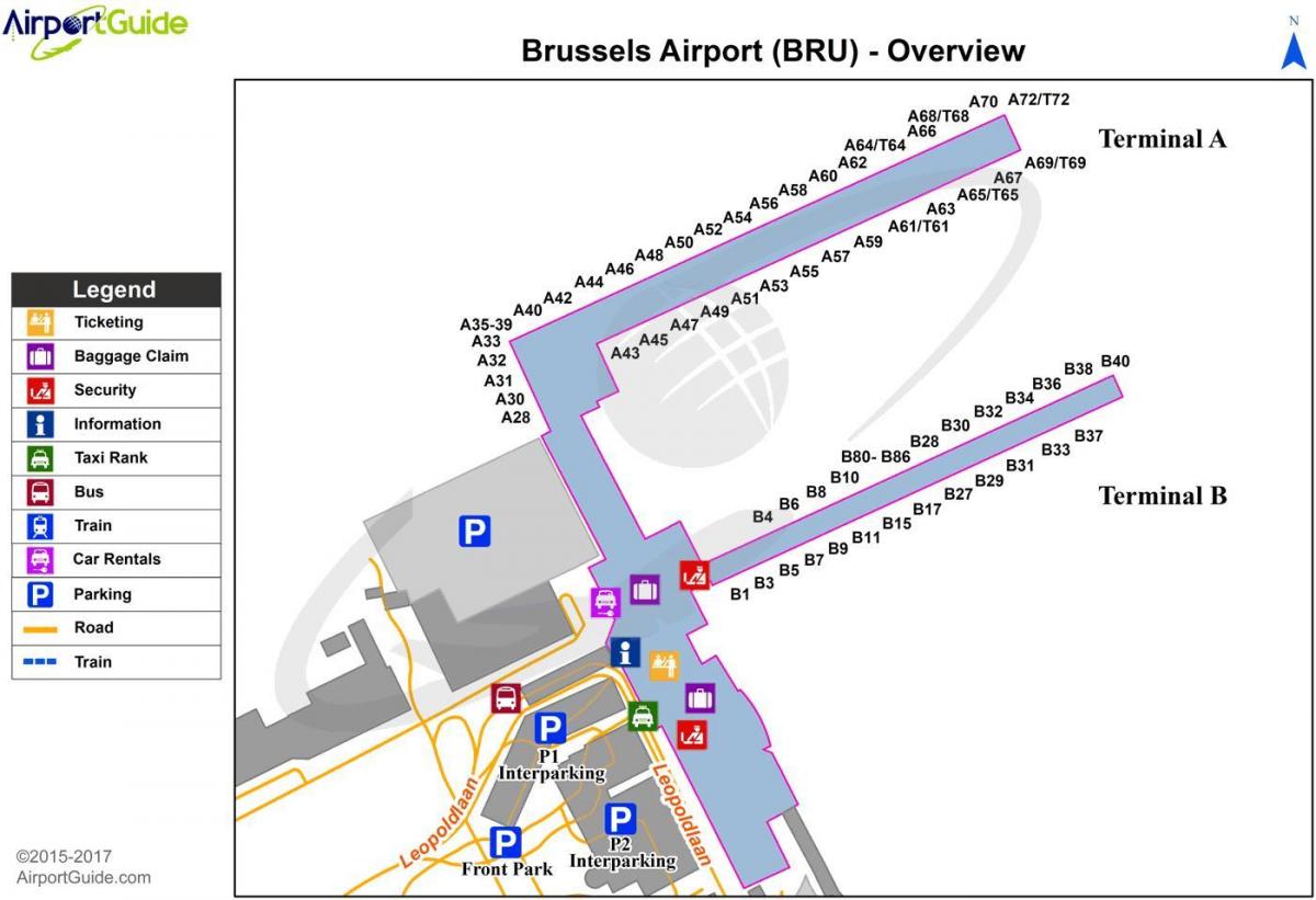 mappa dell'aeroporto di Bruxelles-cancello