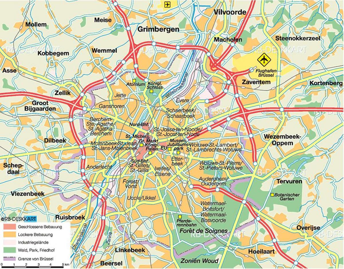 Bruxelles autostrada mappa
