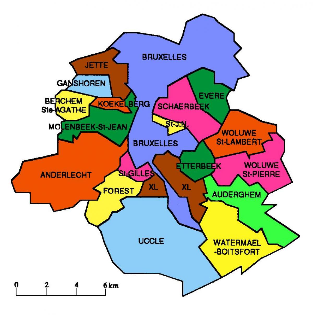 mappa di Bruxelles zona