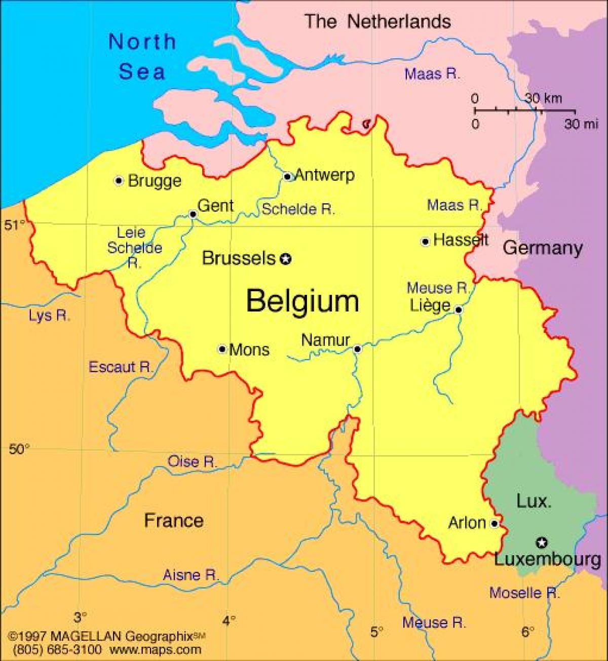 Mappa Della Francia E Bruxelles 