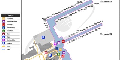 Mappa dell'aeroporto di Bruxelles-cancello