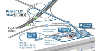 Mappa dell'aeroporto di Bruxelles, parcheggio