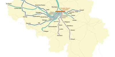Bruxelles mappa del treno aeroporto
