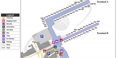 Mappa dell'aeroporto di Bruxelles-cancello